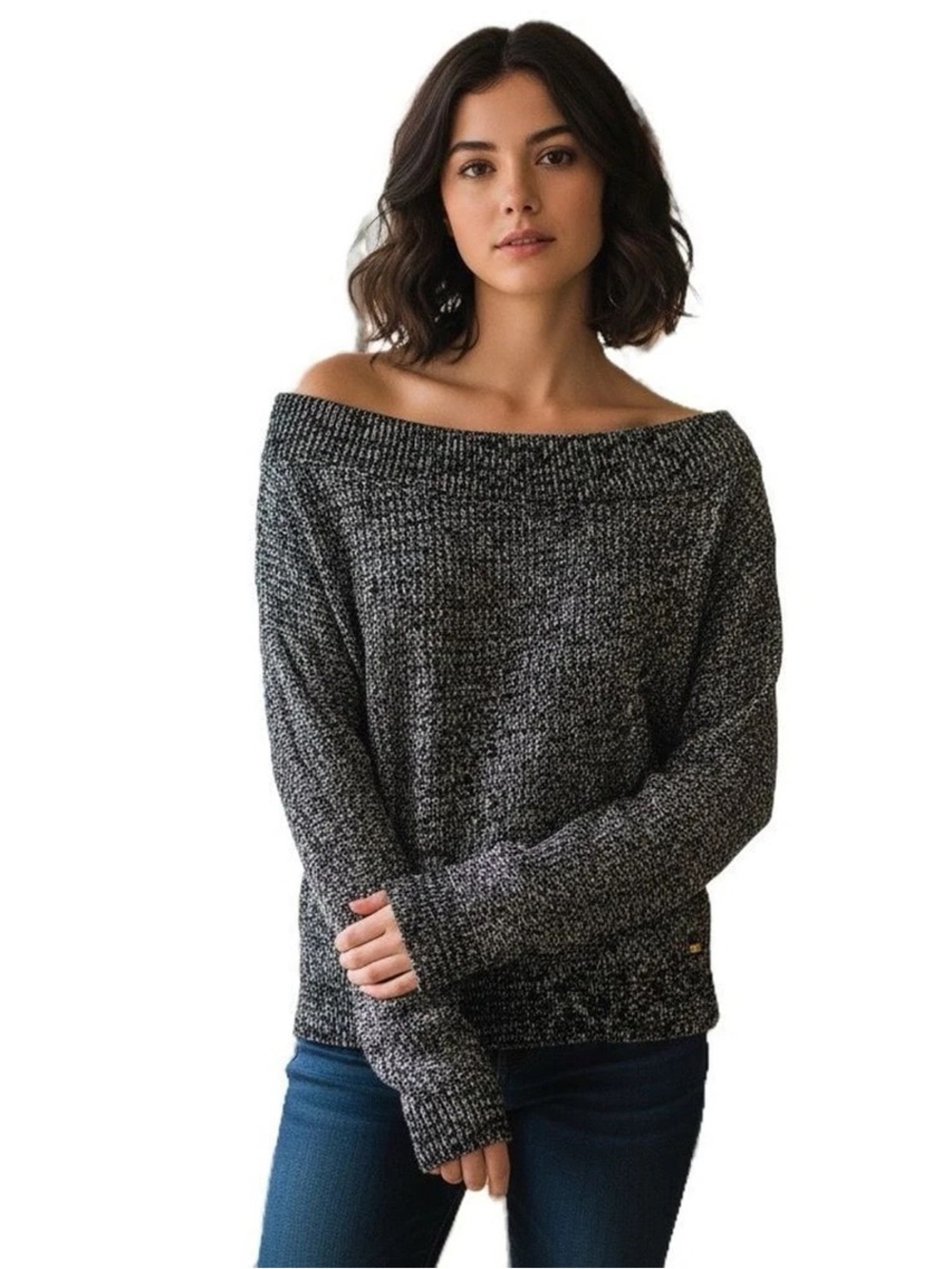NWOT Guess - Off Shoulder grey sweater